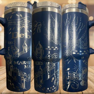 Marauder's Map Tumbler: Stainless Steel Harry Potter Design, 20-40oz - Owala Tumbler Available immagine 13