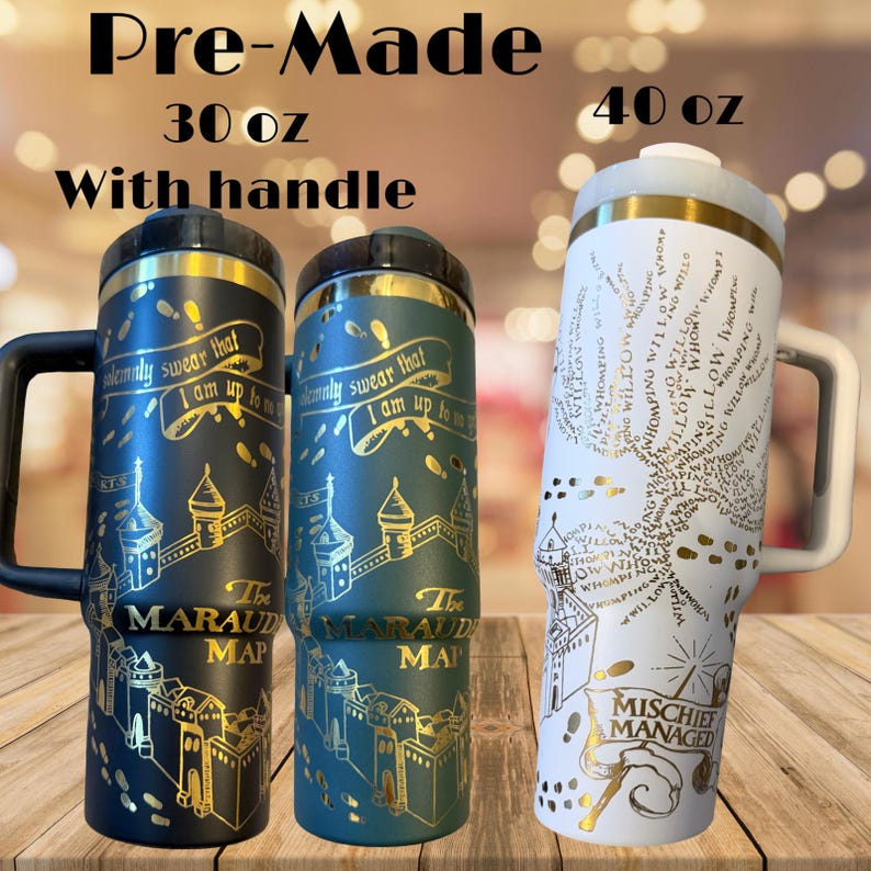 Marauder's Map Tumbler: Stainless Steel Harry Potter Design, 20-40oz - Owala Tumbler Available immagine 2