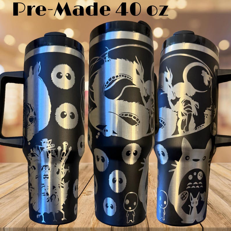 Anime Collage Tumbler: Studio Ghibli Inspired (20-40oz Stainless Steel) - Owala Tumbler Available Bild 2