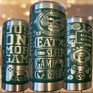 Tumbler Wrap SVG File: Gamer Design for 20-40oz Cups - Customizable