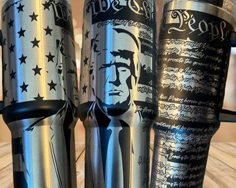Trump American Flag Tumbler Design (We The People, 20-40oz Wrap)