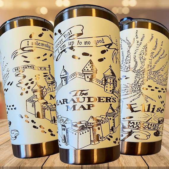 Marauder's Map Tumbler: Stainless Steel Harry Potter Design, 20-40oz - Owala Tumbler Available