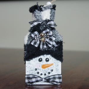 Hand Painted Snowman Mini Charcuterie Board | Christmas Winter Decor