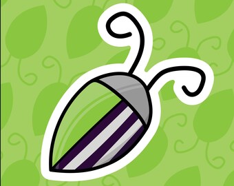 Beetlejuice Bug Themed Sticker Handmade Vinyl | Cute Horror Movie Vibes | Journal Sticker | Waterproof | Decal | Beatle Costume | Stripes