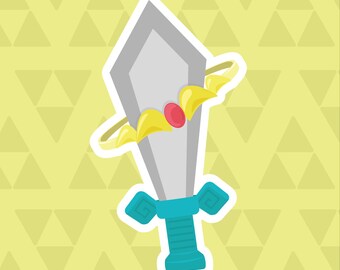 Zelda Sword and Crown Sticker | Cutsy | Echoes of Wisdom Inspired | Waterproof | Laptop | Journal | Decal | Handmade | Gamer Girl | Princess