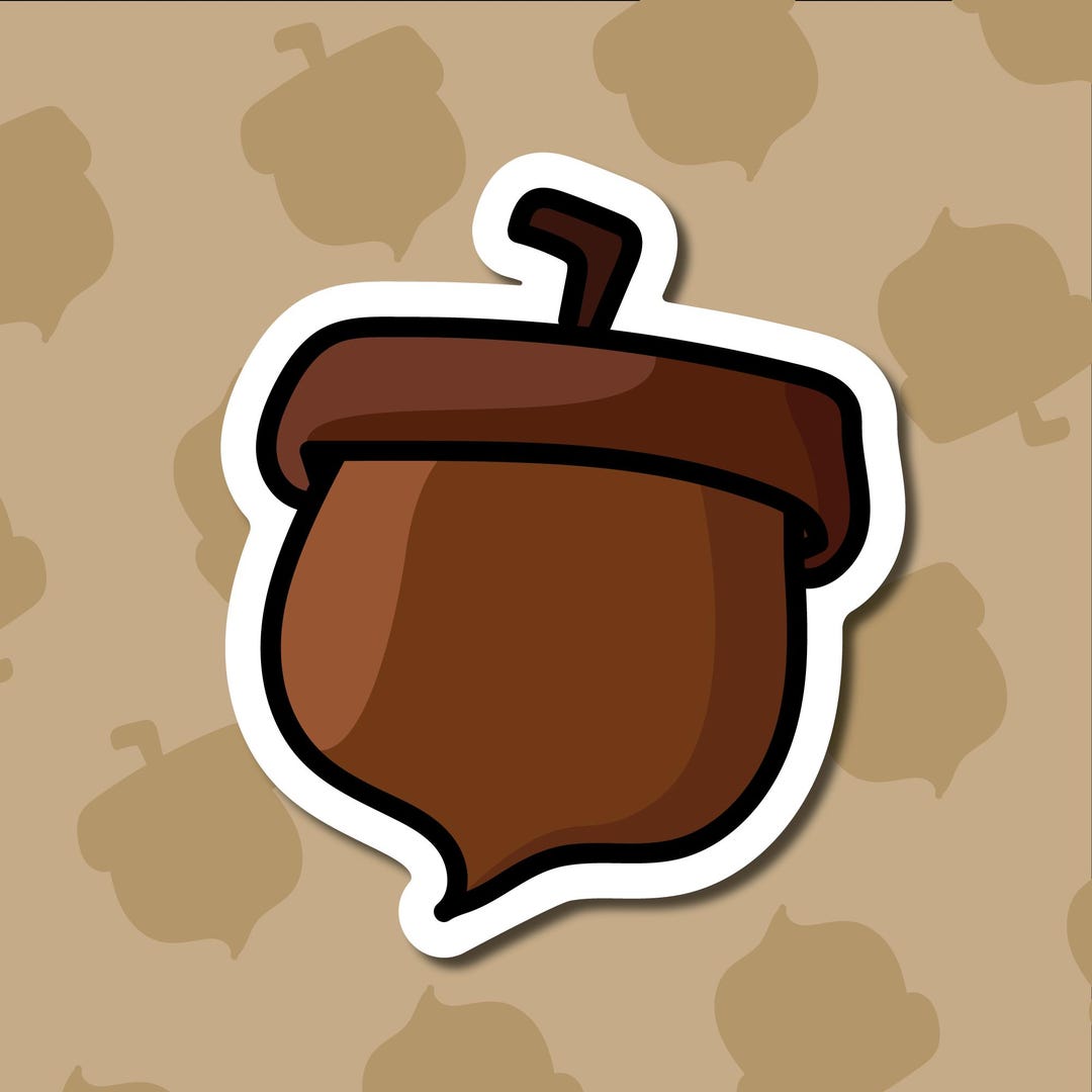 Handmade Cute Acorn Sticker | Cozy Fall Autumn Vibes | Journal Stickers ...