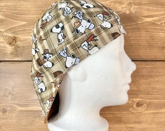 Snoopy Plaid Welding Cap | Snoopy | Plaid | Welding Beanie | Pipefitting | Comic | Peanuts | Scull caps | Welding Hat | Character