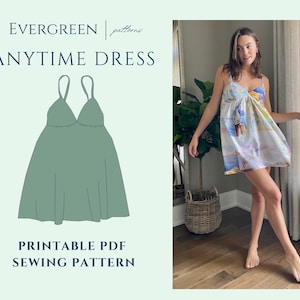 Anytime Dress Sewing Pattern - PDF, Beginner