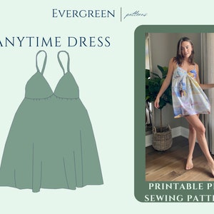 Anytime Dress Sewing Pattern - PDF, Beginner