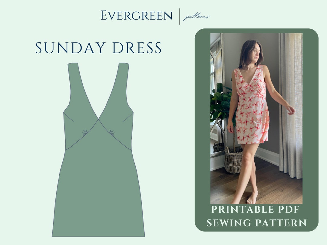 Vneck Slip Dress PDF Sewing Pattern for Women Etsy — free download