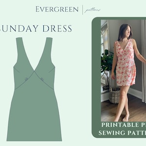V-Neck Slip Dress PDF Sewing Pattern for Women
