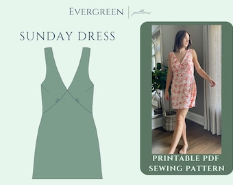 V-Neck Slip Dress PDF Sewing Pattern for Women