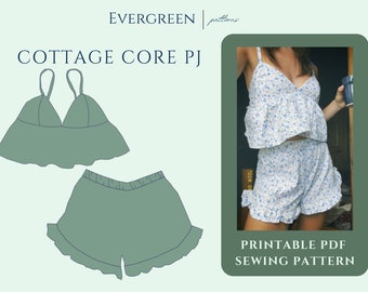 Cottage Core Pyjama Sewing Pattern - PDF