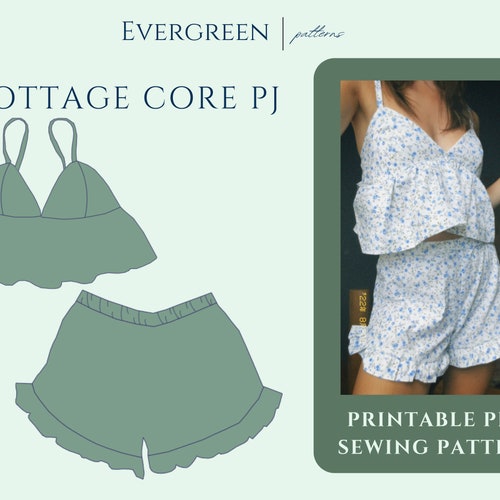 Cottage Core Pyjama Sewing Pattern PDF Etsy UK