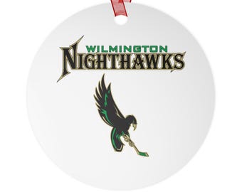 Metal Ornament, Wilmington Nighthawks Ice Hockey Personalized Delaware Gift, Decoration, Christmas Ornament, Holiday Décor, Custom Metal