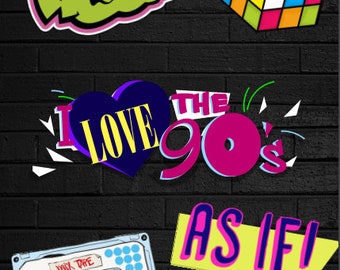 I love the 90'S Themed Party Poster, Printable Template, Editable, Instant Download
