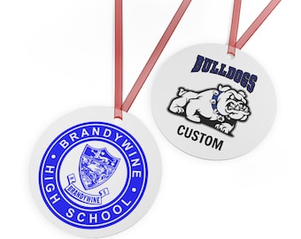 Metal Ornament-Brandywine High School- Bulldogs- Wilmington Delaware- Decoration- Christmas- Tree Décor-Alumni- Graduation Present