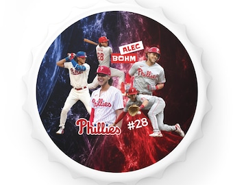 Baseball Bottle Opener - Alex Bohm Philadelphia Phillies Philly Fan Gift, Sports Collectible, Baseball Lover Present