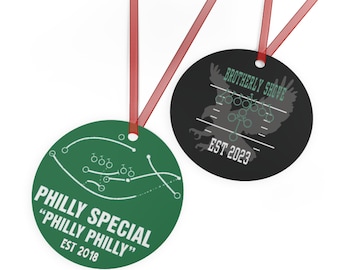 Metal Ornament, Philadelphia Eagles Tush Push, Philly Philly, Christmas Tree Decor, Holiday Gift, NFL Fan Merch