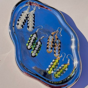 Handmade Ecuadorian Beaded “Tena” Earrings, Artisan Made Long Seed Beaded Earrings
