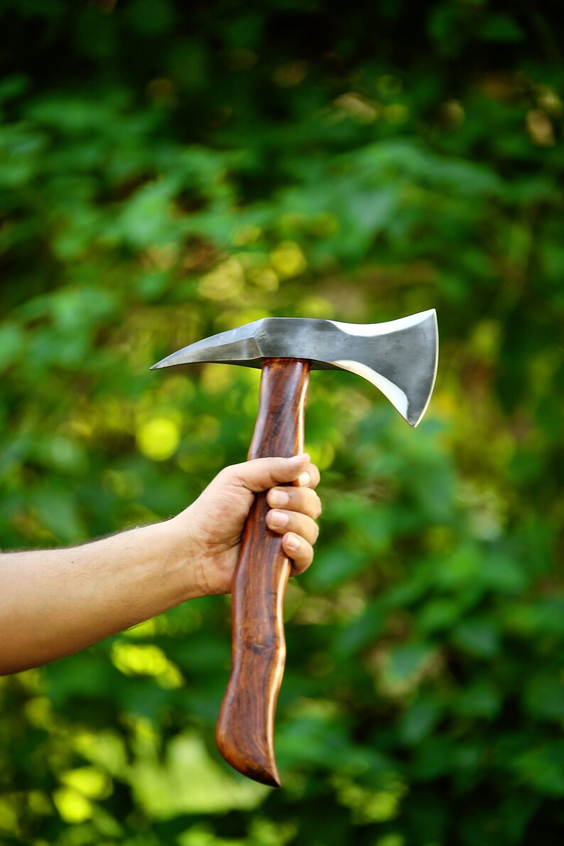 Customize Tomahawk Axe With Spike Damascus Rosewood Handle Etsy