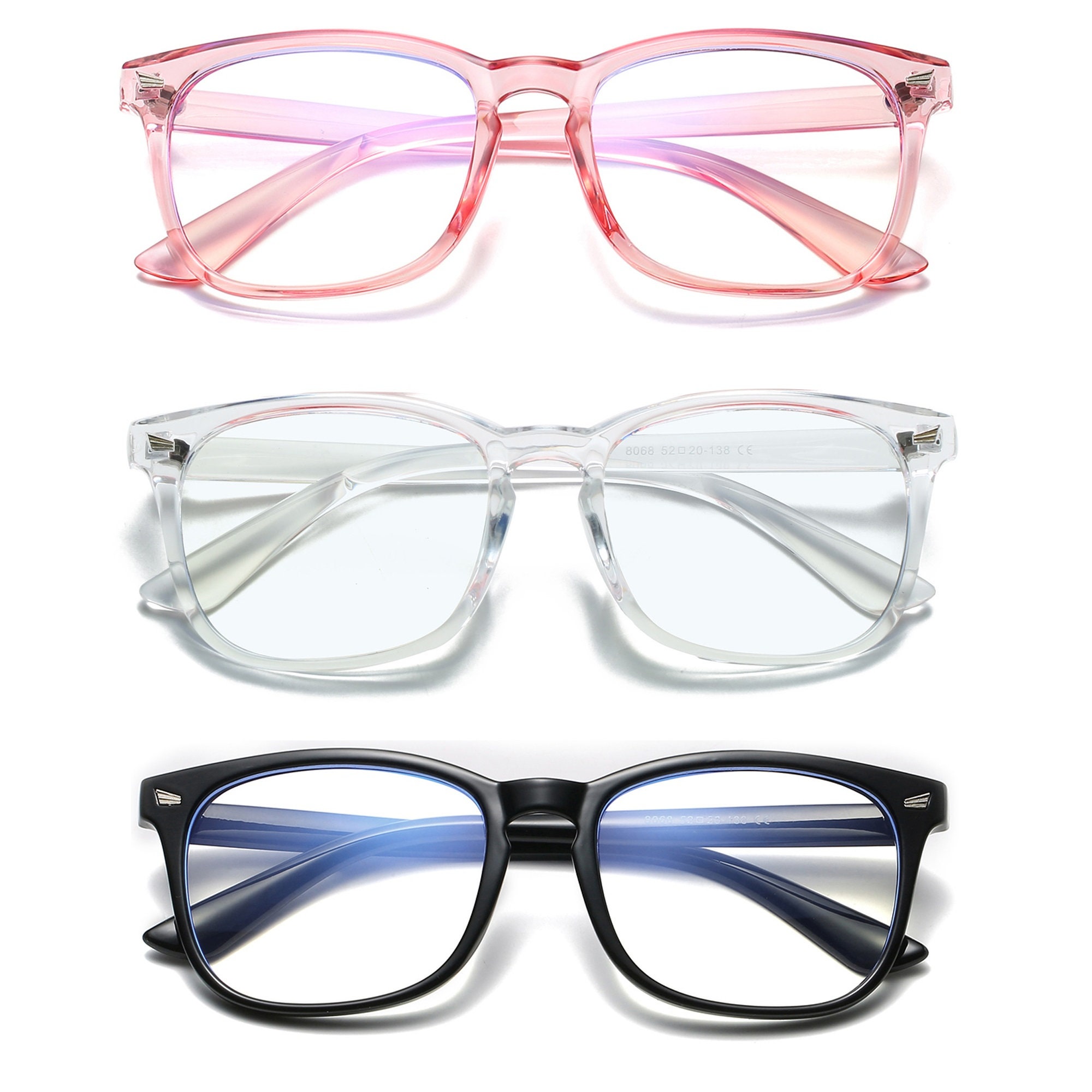 3 Pack Blue Light Blocking Gaming Computer Glasses, Anti Eyestrain