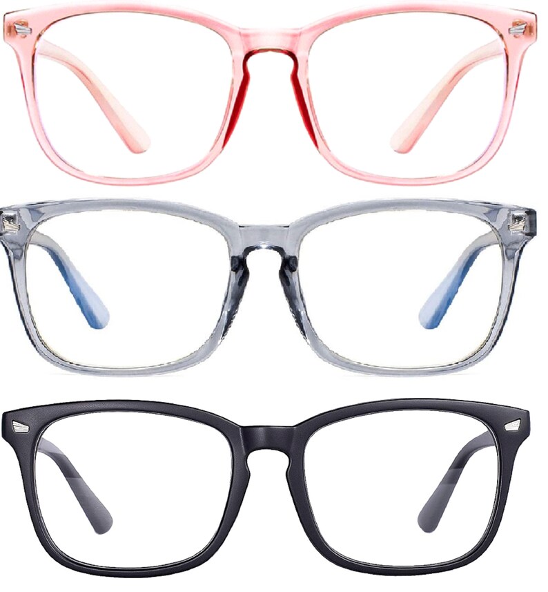 3 Pack Blue Light Blocking Gaming Computer Glasses, Anti Eyestrain