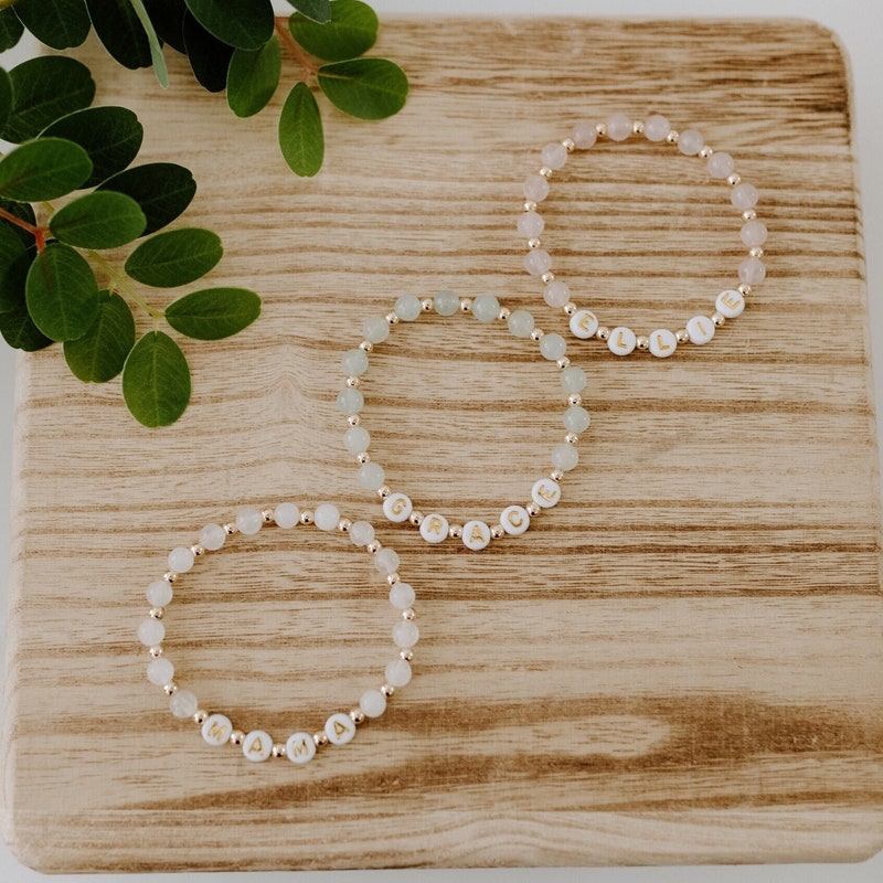 Raw Amazonite & 14k Gold Filled Beaded Bracelet