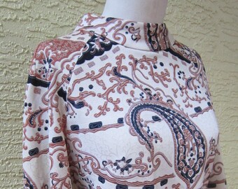 Vintage 1960's Designer Dress by "L'Aiglon", Abstract Paisley, Go-Go, Super Mod Dress Size Medium *Collectible Label* "Edge of the Night"