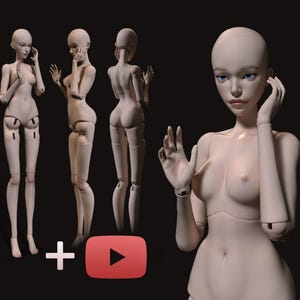 BJD doll STL – 3D printable ball-jointed doll model file 40cm 1/4 + tutorial - SamumCreatures