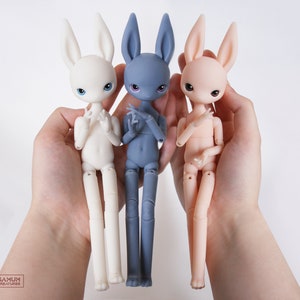 Blank Bjd Resin Doll (+ pair of eyes) Bunny Ball Jointed Doll OOAK Assembled Furry Rabbit Anthro Art Doll Base by SAMUM