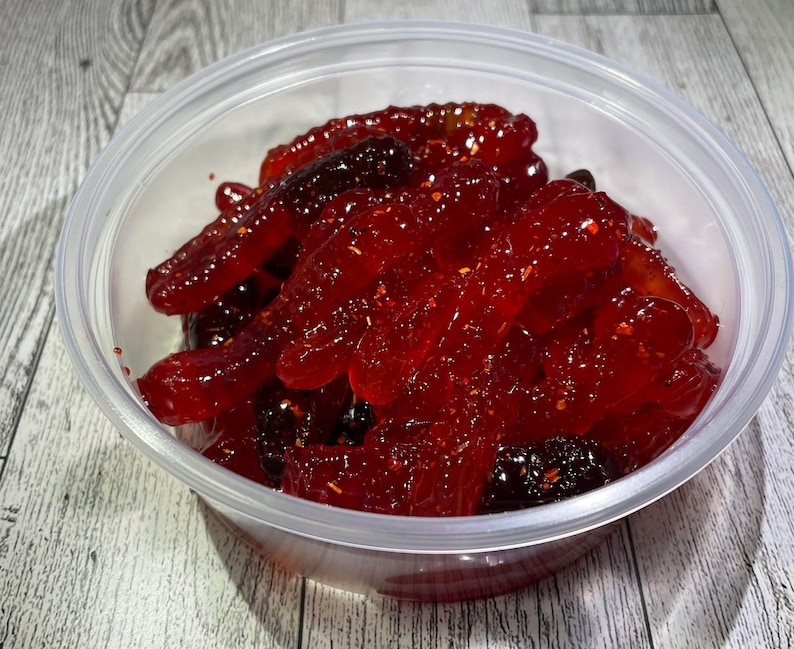 Dulces Enchilados Chamoy Candy Gummy Worms Exotic Spicy Candy Mexico