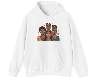 Sudadera con capucha con retrato de mujer africana / Arte afrocéntrico, ilustración cultural