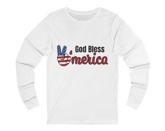 Camiseta de manga larga con la bandera estadounidense: Camiseta patriótica de EE. UU.