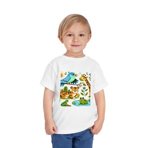 Kids Colorful Animal T-Shirt, Children&#39;s Tee, Youth Graphic Top, Toddler Shirt, Cute Wildlife Design, best seller t-shirt, unique tee, gift