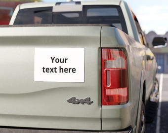 Imán para coche con texto personalizado / Letrero magnético rectangular personalizado, calcomanía para vehículo