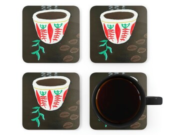 Posavasos de corcho etíope: decoración única para la mesa de centro