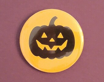 2.25" Jack-o-Lantern Pinback Button/Badge; Halloween; Pumpkin