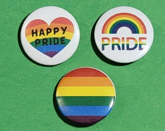 1.25" Pride/LGBTQ+ Pinback Buttons