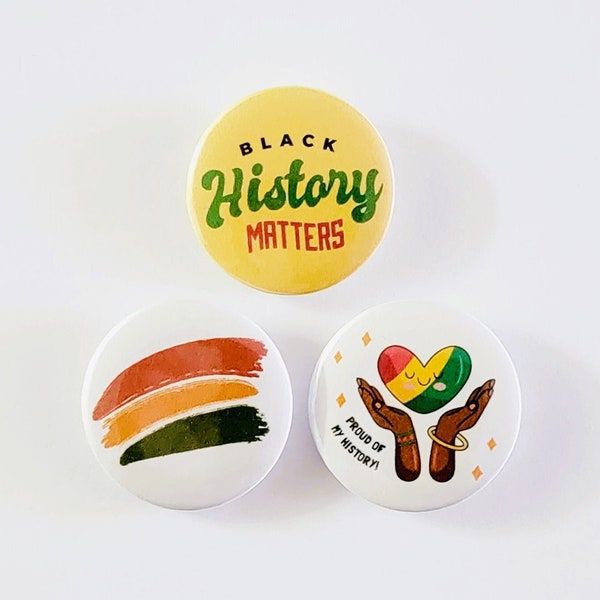 Black History Month 1.25" Pinback Button Set