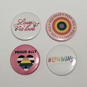 1.25&quot; Love/Pride Pinback Button Set