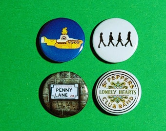 1.25" Beatles Themed Pinback Buttons