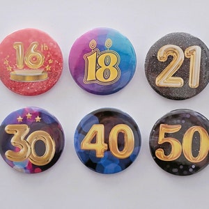 2.25&quot; Milestone Birthday/Anniversary Buttons