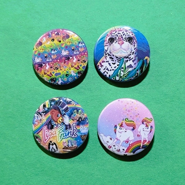 1.25" Lisa Frank Inspired Pinback Buttons