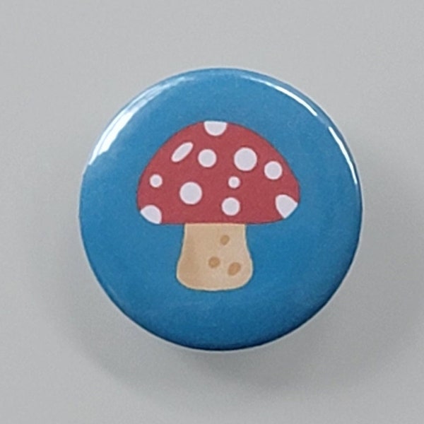 Toadstool Mushroom Pinback Button