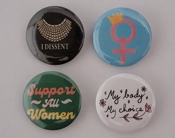 Support Women 1.25" Pinback Button Set