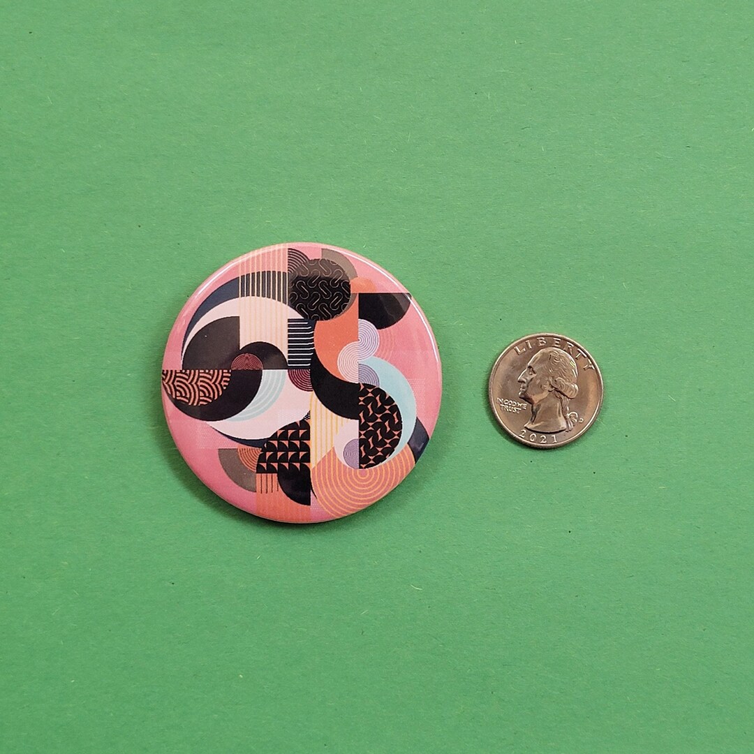 2.25" Minimalist Pink Pinback Button - Etsy