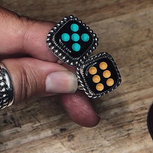 Sterling Silver Dice Ring - Expandable or Split Shank