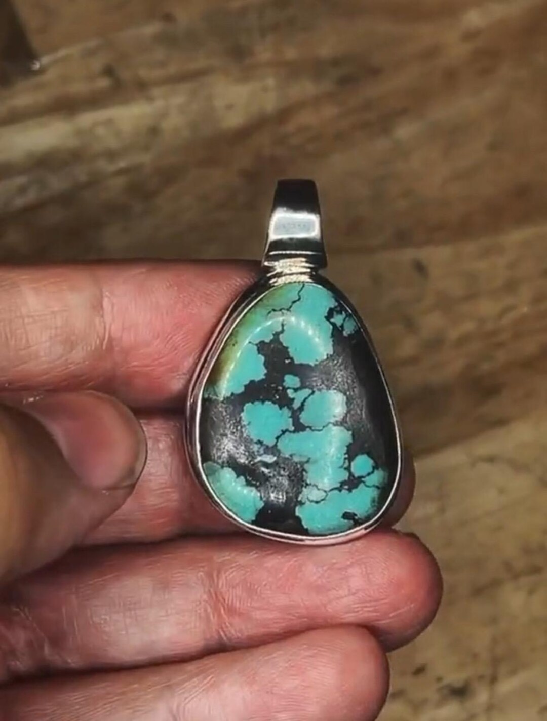 スターリングシルバーターコイズペンダント - Etsy 日本