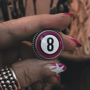 PINK 8 BALL ring